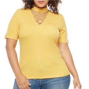 rib knit top in black